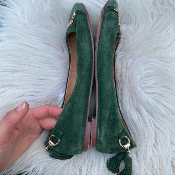 Jeffrey Campbell Ibiza Gabi Green Cap toe w/Chain Tassel Flats 7.5 - Picture 3 of 8